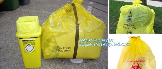 Plastic de Vuilnisbakvoering van het biohazard besmettelijke afval, de Hoge Zakken van Autoclaafbiohazard, - dichtheidspe het drawstring vuilniszakbioha