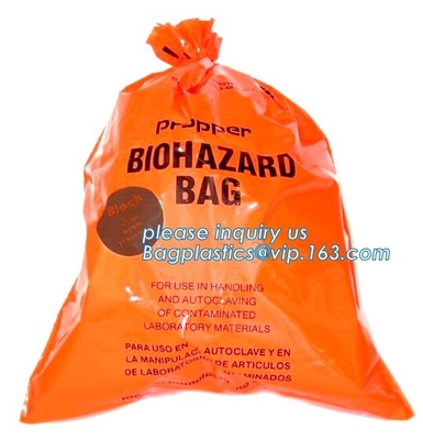 Plastic de Vuilnisbakvoering van het biohazard besmettelijke afval, de Hoge Zakken van Autoclaafbiohazard, - dichtheidspe het drawstring vuilniszakbioha