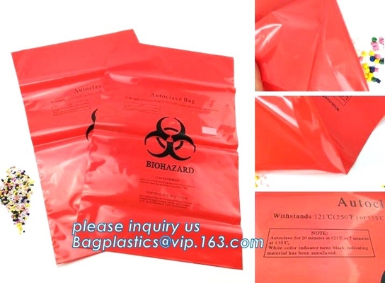 Trek het huisvuil/de vuilniszak van koordbiohazard voor infecciosas/het ziekenhuisgebruik, biohazardous afvalzak, bagplastics, bagease, pac