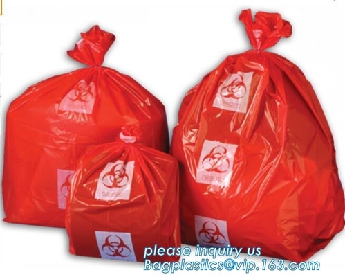 Trek het huisvuil/de vuilniszak van koordbiohazard voor infecciosas/het ziekenhuisgebruik, biohazardous afvalzak, bagplastics, bagease, pac