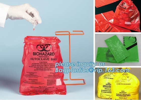 de polyzak van het specimenvervoer, de verpakkingszakken van de laboratoriumsteekproef, de Zak van het Pathologiespecimen, autoclaafzakken, Biohazard-afvalverwijdering B