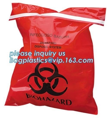 biohazard de besmettelijke voering van de afvalvuilnisbak, 3 muur of 4 muurdocumentzak, Gezondheidszorgvuilniszakken, bagplastics, bagease