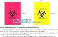 de besmettelijke medische plastic zak van de afvalverwijdering, plastic klinische afvalzak, medische afvalzak biohazard doet, bagease in zakken