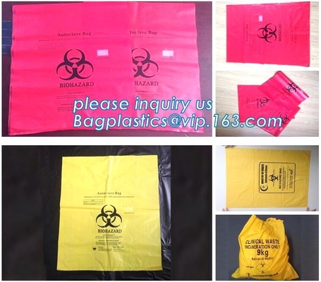 Biohazardous Zakken met Douane voor Gebruikt Laboratorium wordt gedrukt, de beschikbare Zak van Polypropyleen Autoclavable Biohazard, bagease die