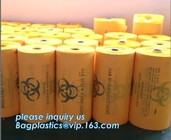 De zak gele plastiek van het Biohazard trekt het medische afval bandzak, promotie medische zakken, madical biohazardzakken, bagplastics