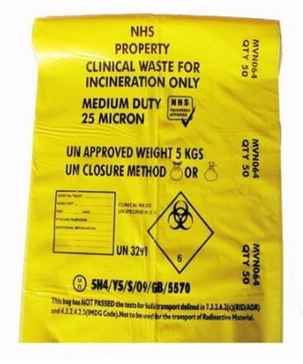 De klinische zakken van het biohazardafval, beschikbare plastic medische biohazardzak, de Medische Zak van de Afvalverwijdering voor het Ziekenhuishuisvuil