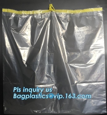 Buitengewoon brede coreless het broodjes plastic vuilniszak van de capaciteits biohazard drawtape vuilniszak interleaf voor het ziekenhuisgebruik, DRAWSTAP