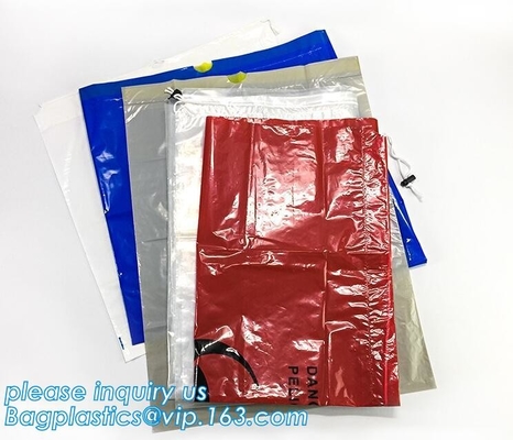 Geel met de zwarte plastic drawstring Hoge vuilniszak van het biohazardembleem, - kwaliteits Nuttige Vuilniszak met Drawstring, BAGEASE