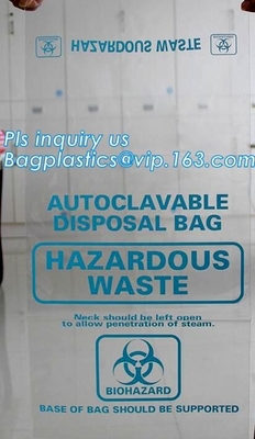 De besmettelijke Zak van Noodsituatie Autoclavable Biohazard op het Etiket van de Broodjeswaarschuwing/Sterilisatie de Behoeften van de Indicatorgezondheid