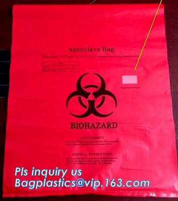 De aangepaste drawstring zak van het kleuren biohazard medische afval drawtape doet, biohazard medische afvalzakken voor klinisch afval, ye in zakken