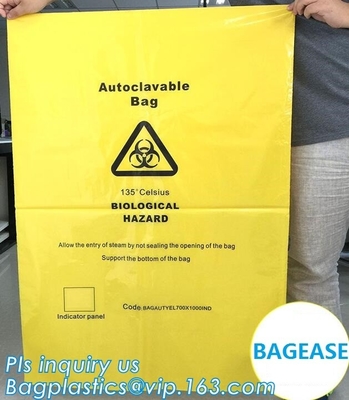 De aangepaste drawstring zak van het kleuren biohazard medische afval drawtape doet, biohazard medische afvalzakken voor klinisch afval, ye in zakken