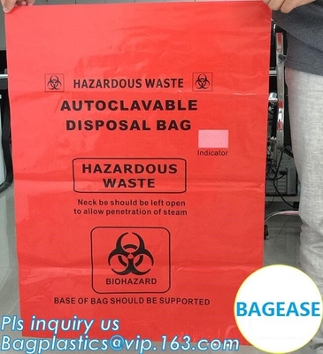 De aangepaste drawstring zak van het kleuren biohazard medische afval drawtape doet, biohazard medische afvalzakken voor klinisch afval, ye in zakken