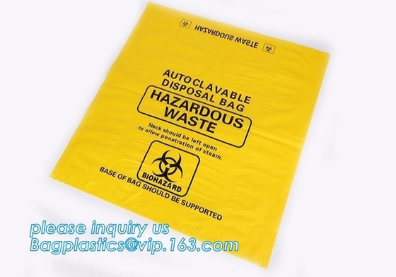 Biologisch afbreekbare klinische het afvalzakken van PLA, medische afvalzak, Op zwaar werk berekend van het afvalvuilniszakken van het biohazardafval biologisch afbreekbaar col.