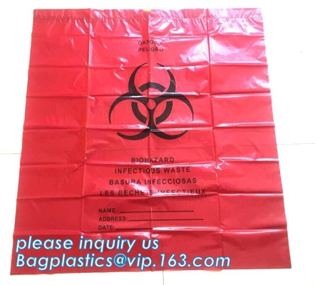 Biologisch afbreekbare klinische het afvalzakken van PLA, medische afvalzak, Op zwaar werk berekend van het afvalvuilniszakken van het biohazardafval biologisch afbreekbaar col.