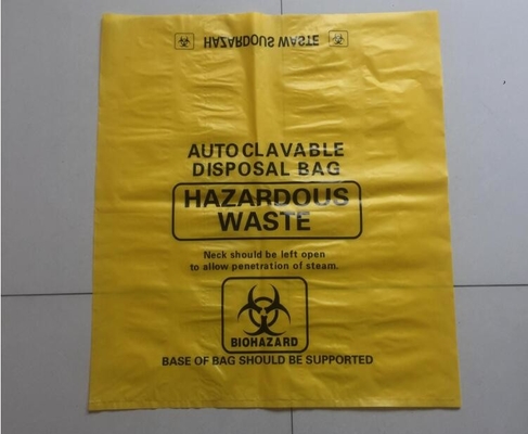 De medische afvalvuilniszakken/het Gele Rode Medische afvalhuisvuil doen het Afvalzakken van Besmettingenlinens, de Zakken van Biohazard &amp; van het Linnen in zakken