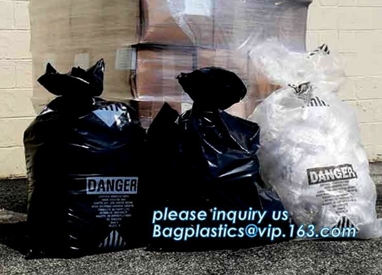 Ontruim/de Gele LDPE Zakken van de Asbestverwijdering, PE Asbestzakken voor zand en grint, beschikbaar plastic geel polyasbest