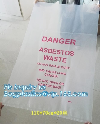 Het in het groot grote overmaatse dikkere LDPE asbest verwijdert zakken, beschikbare biohazardvuilniszakken, asbest polyzak, bageas
