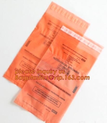 6x9 van de de kangoeroezak van het laboratoriumk specimen de medische reclosable plastic zak biohazard, Biohazard-de zak van het Specimenvervoer, bageas