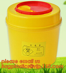 plastic ronde medische beschikbare sharpsbakken van 1L 2L 4L 6L, de plastic bak van /sharpes van de wegwerpproducten sharpes container voor medisch