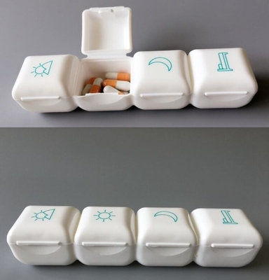 Aangepaste kleurrijke plastic de pillendoos van de embleem Hete verkoop, de pillendoos van 7 dagen, 192g-vitaminedoos 9.5*6*3.5cm, Ronde Pillendoos met Mir