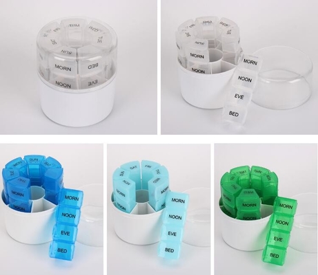 Houder één van de premie duidelijke plastic wekelijkse pil net elke dag met pillensplitser, plastic de pillencontainer van één week4case pil