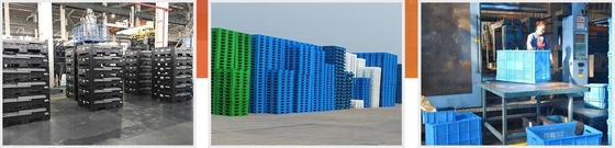 Lichtgewicht tijd plastic pallets voor vervoer en opslag, Op zwaar werk berekende dwarsbodem plastic pallet met 6 agenten