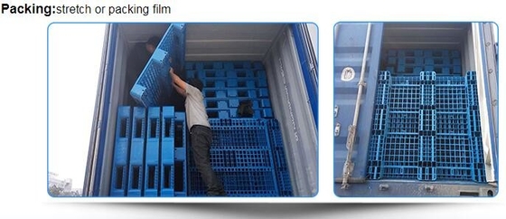 Lichtgewicht tijd plastic pallets voor vervoer en opslag, Op zwaar werk berekende dwarsbodem plastic pallet met 6 agenten