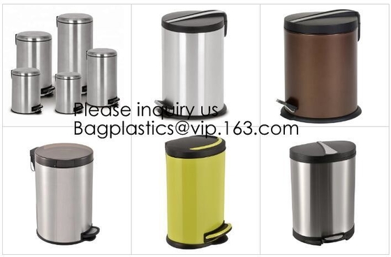 Zink Geplateerde Afvalbak met 25L 35L 45L 55L 65L 75L 100L, Tin Embossed Rubbish Bin Rome-de Keuken Toile van de Woonkamerslaapkamer