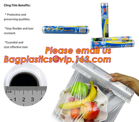 Hoge voedsel plastic omslag, - kwaliteit en veiligheids klampt het transparante beste verse hete blauwe Jumbobroodje zich film 1500m vast