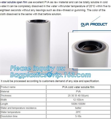 Water Oplossende Document van de de Film was-weg In water oplosbare Stabilisator PVA van Pva In water oplosbare van de de Vormfilm PVA de vormfilm