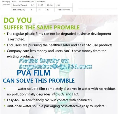 Water Oplossende Document van de de Film was-weg In water oplosbare Stabilisator PVA van Pva In water oplosbare van de de Vormfilm PVA de vormfilm