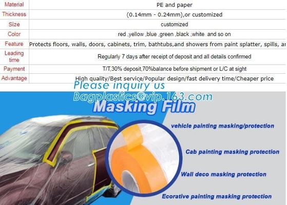 Het Broodje van de dalingsfilm Overspray de Beschikbare Dekking van de Lijstdoek, laat vallen Filmbroodje met Weerstand Maskeren het Op hoge temperatuur, Band