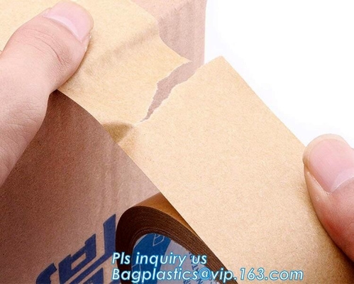 Water-geactiveerd versterk Kraftpapier Gegomde Ponsband voor het Verzegelen &amp; het Vastbinden, Zelfklevende kraftpapier-document gegomde bandbagease