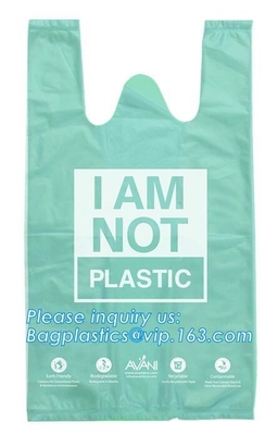 plastic van de de zakluier van de t-shirtvorm de zakzak met poedergeur, biologisch afbreekbare de luiernappy van de douanebaby beschikbare zak, pac