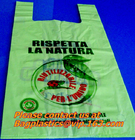 100% biologisch afbreekbaar en Composteerbaar, T-shirtzakken, EN13432-Certificaat, groene zakken, biozak
