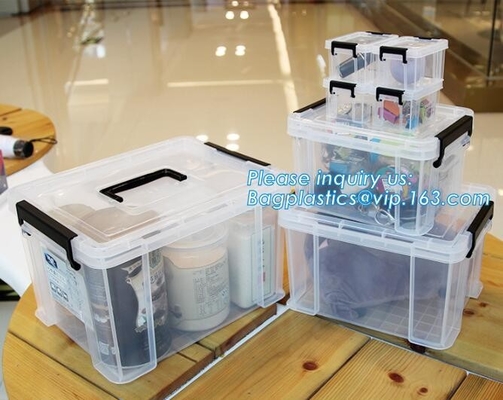 Van de de Opslagdoos van de huishouden de Multifunctionele Grote Grootte Duidelijke Plastic Doos van de de Klerenopslag Diverse met Deksel, Eerste hulp Plastic Tra