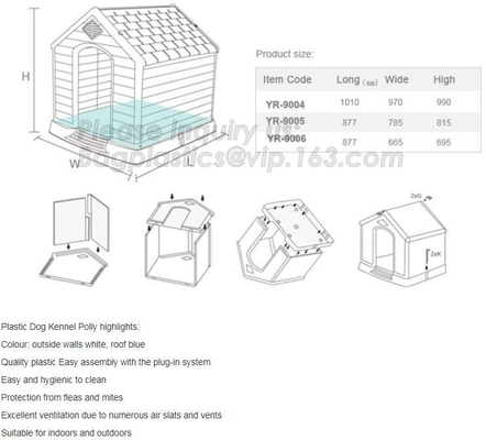 OEM het Openlucht plastic goedkope Huis van /Pet van de Hondkennel in Tuin, de Binnenkennel van de &amp;outdoor waterdichte draagbare plastic hond/hond ho