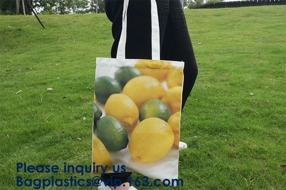 Het Handvat Katoenen van de bevorderingsdouane Lange Canvaszak, Tote Organic Best Cotton Reusable-Opbrengszakken, Nieuw Aankomst Aangepast Logboek
