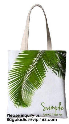 Van het Katoenen van de het Canvaszak van het drukpalmblad Canvashandvat Goedkope Eco de Serigrafiedruk Logo Re van Tote Bag Cotton Bag Customized