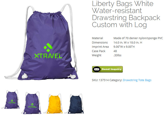 BAGEASE.CN van de Slinger Nylon Drawstring van wandelaars een van het de Rugzakpit de Zakkoord een Slinger, Liberty Bag Water-Resistant Drawstring