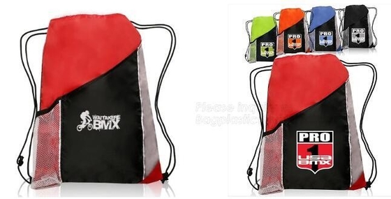 de promotiepolyester van de het uiteindekwaliteit van de Gymnastiek drawstring rugzak, rugzak, zak van de sport de bestand rugzak, de schoenzak van de koordsluiting