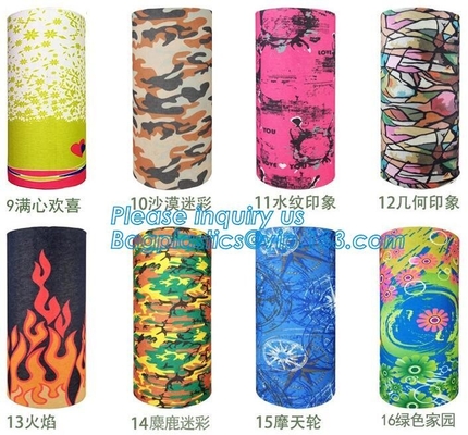 Douane Organische Multifunctionele Naadloze Buis Bandana, Promotieproductendouane Logo Neck Warmer Bandana, Bandanas Headw