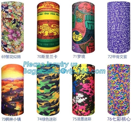 naar maat gemaakte digitale kleurechte gedrukte bandana van de sublimatiepolyester, de buispolyester van de douane headwear gedrukte naadloze hals