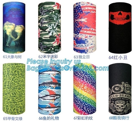 naar maat gemaakte digitale kleurechte gedrukte bandana van de sublimatiepolyester, de buispolyester van de douane headwear gedrukte naadloze hals