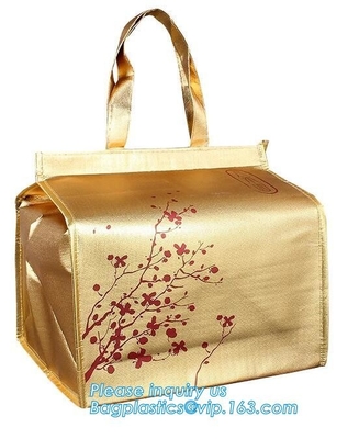 Nieuwste promotiepp lamineerden niet geweven thermische lunchzakken, Goedkope Prijs Tote Shopping Non Woven Bag, bagease, pakket
