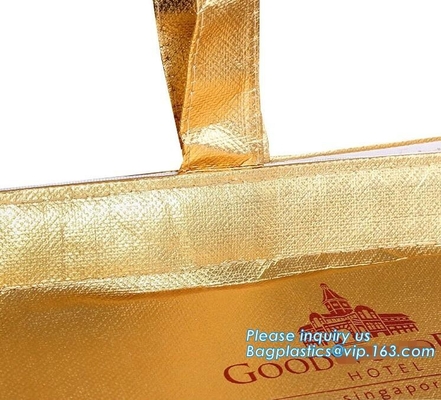 Nieuwste promotiepp lamineerden niet geweven thermische lunchzakken, Goedkope Prijs Tote Shopping Non Woven Bag, bagease, pakket