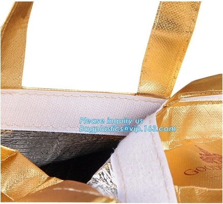 Nieuwste promotiepp lamineerden niet geweven thermische lunchzakken, Goedkope Prijs Tote Shopping Non Woven Bag, bagease, pakket