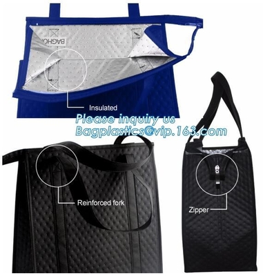 OPNIEUW TE GEBRUIKEN DE WIJN KOELERE ZAK VAN DE ALUMINIUM DRAAGBARE POLYESTER, BEVROREN VOEDSEL, IJS, HETE PIZZA, PICINIC-BEHOEFTE, KRUIDENIERSWINKEL, HET WINKELEN, VISSERIJ