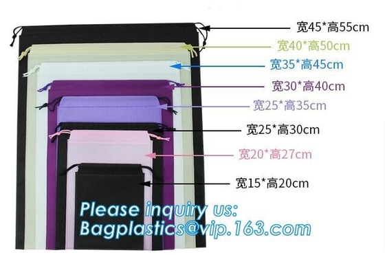 niet geweven drawstring zakken, Glanzende Laminering/Matt Lamination/de Laminering van de Laserfilm/Geen Laminering, pak, pakket, pac