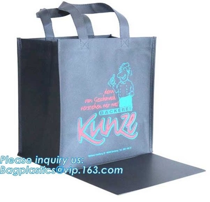 De promotie Geweven Zak van Douanelogo printed gift tote shopping niet, Klassieke Zwarte niet Geweven Stof Winkelend Carry Bag Whol